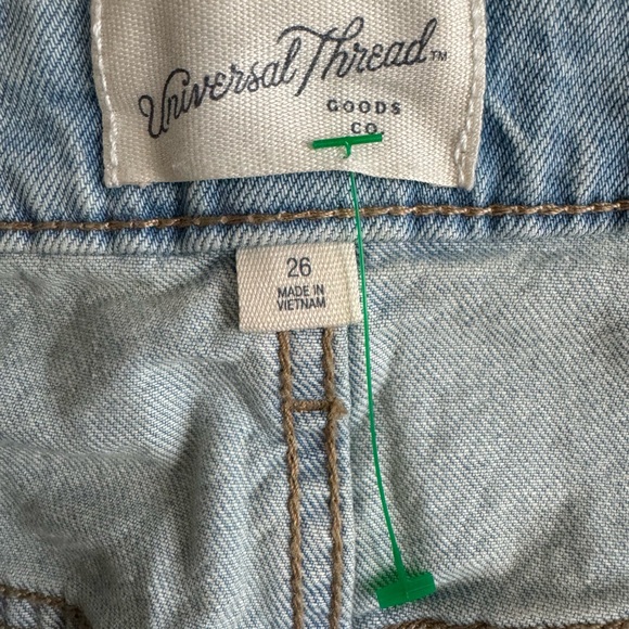 NEW Universal Thread size 26 denim jeans mini skirt light distressed wash faded - Picture 8 of 10